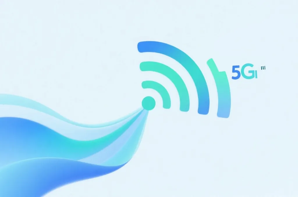 简洁的无线网络信号与数据传输概念图